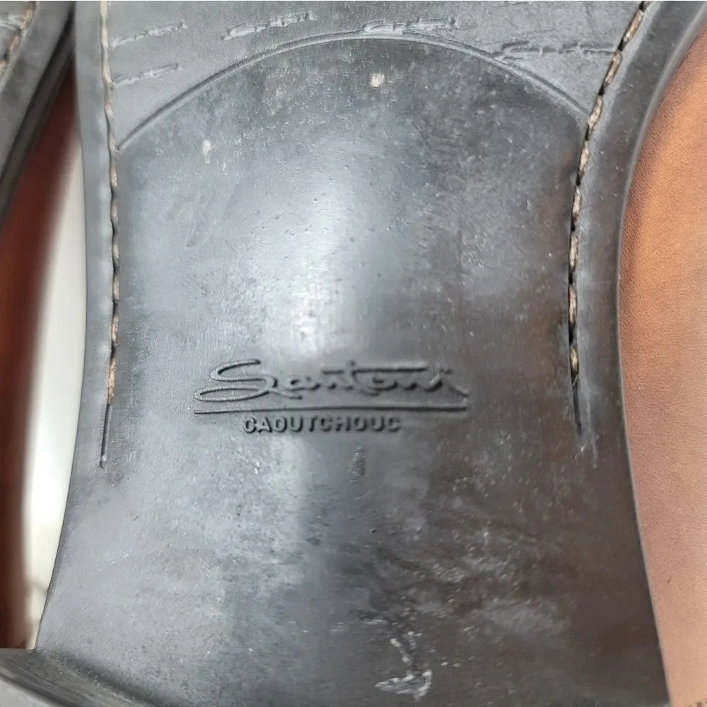 Santoni Men’s Cap Toe Oxford Dress Shoes Brown Leather US 12 D Italy.Classic
